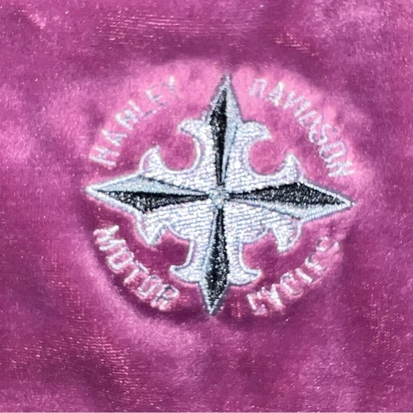 Harley Davidson Purple Velvet Sports Bra/Crop Top XL Bralette Motorcycle Vintage - Picture 4 of 8